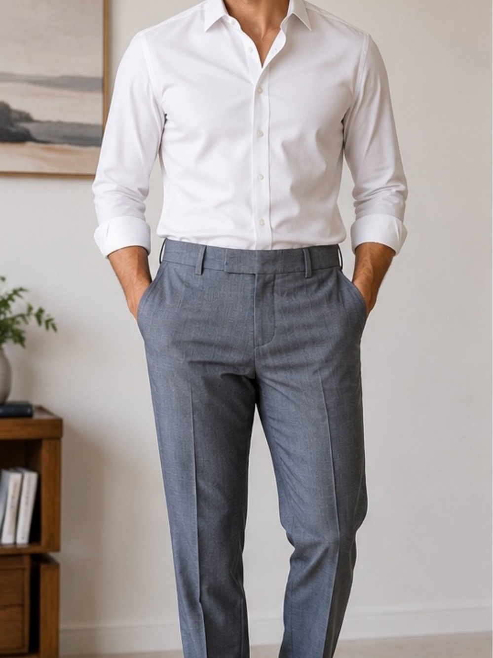 Kenneth Cole New York Men’s Gray Wool Blend Dress Pants 32W 30L